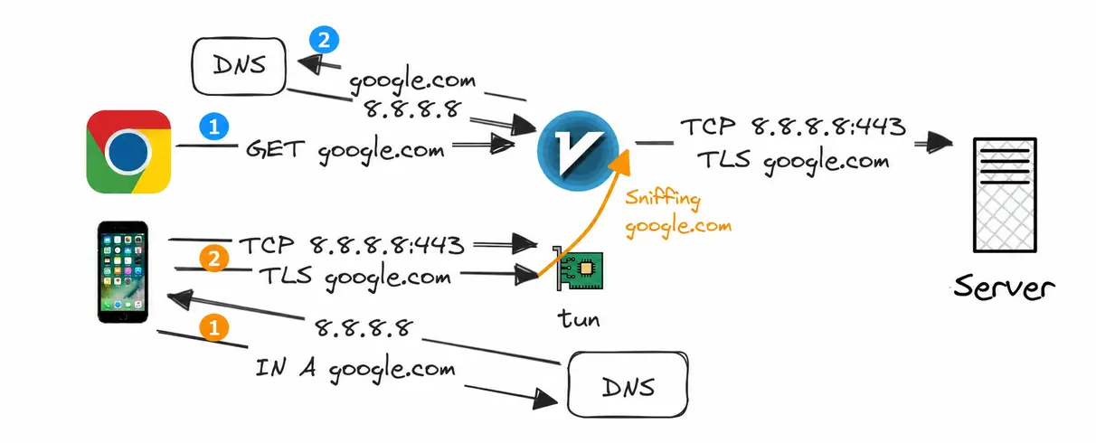 Recovering a domain name from traffic addressed to an IP